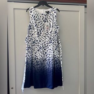 Blue & white ombré polka dot DKNY dress NWT!